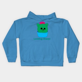 Looking Sharp! Cactus Cat Kids Hoodie